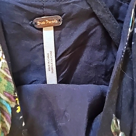 Free People Dress "Thought I Was Dreaming" Black & Blue Floral M - Picture 9 of 9